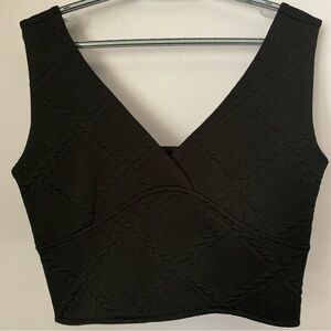Maeve by Anthropologie Black Quilted Crop Top Medium